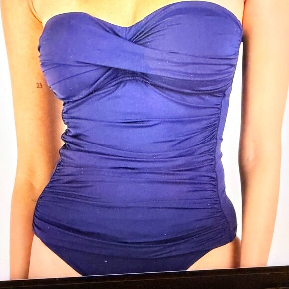 LA BLANCA WOMEN'S ISLAND GODDESS BANDEAU TANKINI SWIMSUIT TOP AND BOTTOM ~  NWT - Picture 10 of 14